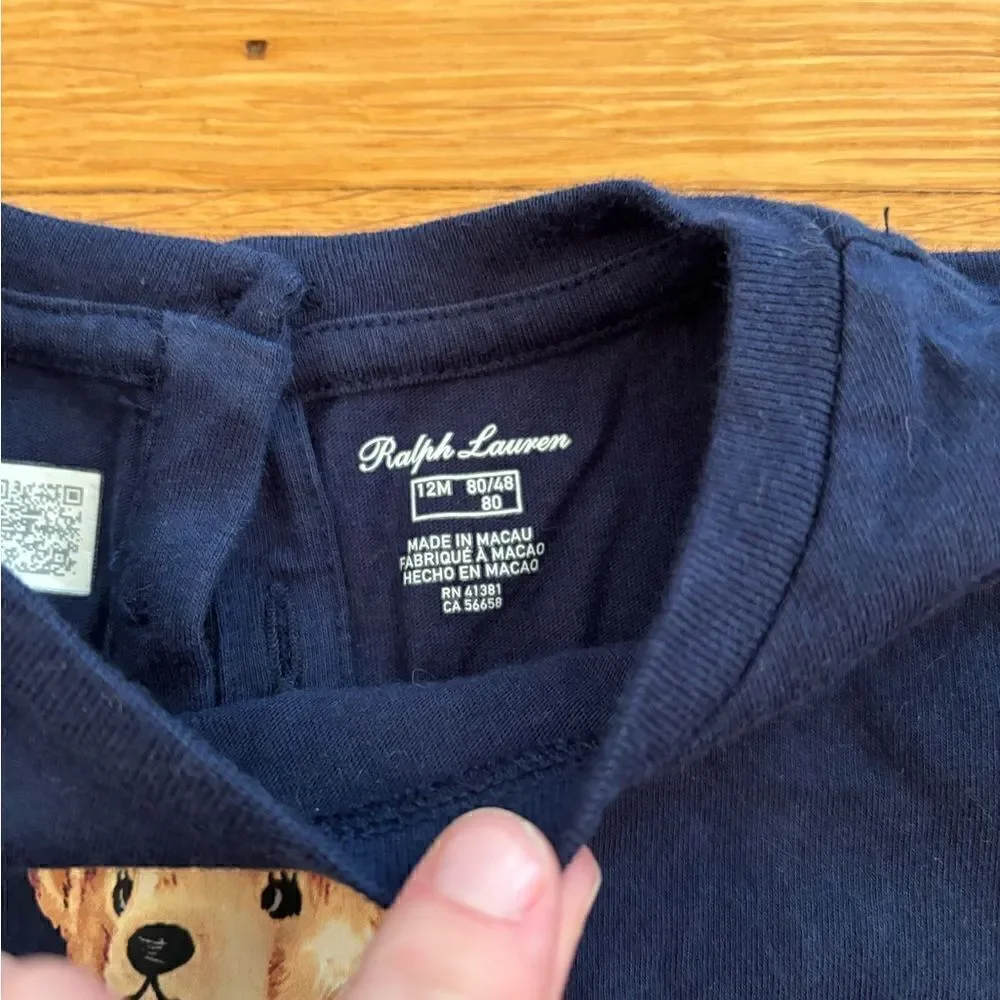 Polo Bear by Ralph Lauren navy short sleeve tee shirt dress